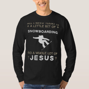 Snowboarding & Jesus Funny Tee - Hilarious Winter