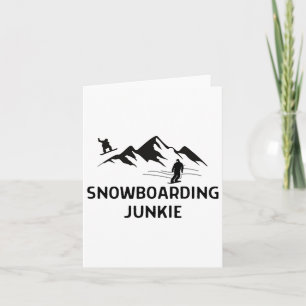 Snowboarding Junkie Outfit Women Men Card