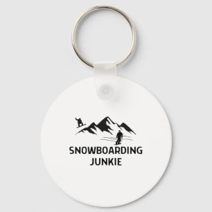 Snowboarding Junkie Outfit Women Men Keychain