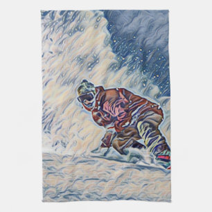 Snowboarding Kitchen Towel