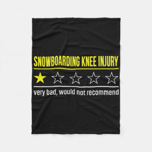 Snowboarding Knee Injury Funny Get Well Soon Fleece Blanket