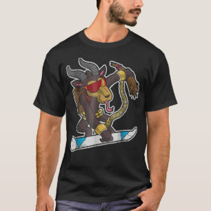 Snowboarding Krampus Christmas T-Shirt