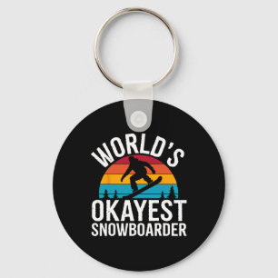 Snowboarding Lover Humour Design Funny Snowboarder Keychain
