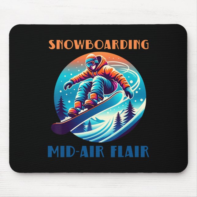Snowboarding Mid-air Flair  Mouse Pad (Front)