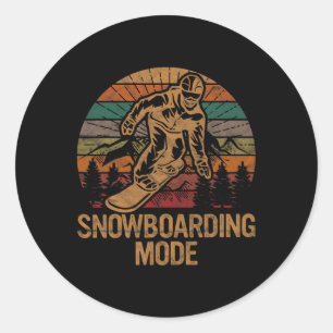 Snowboarding Mode Snowboard Sunset Winter Snowboar Classic Round Sticker