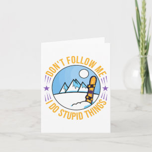 Snowboarding Mountain Funny Freestyle 2  Card