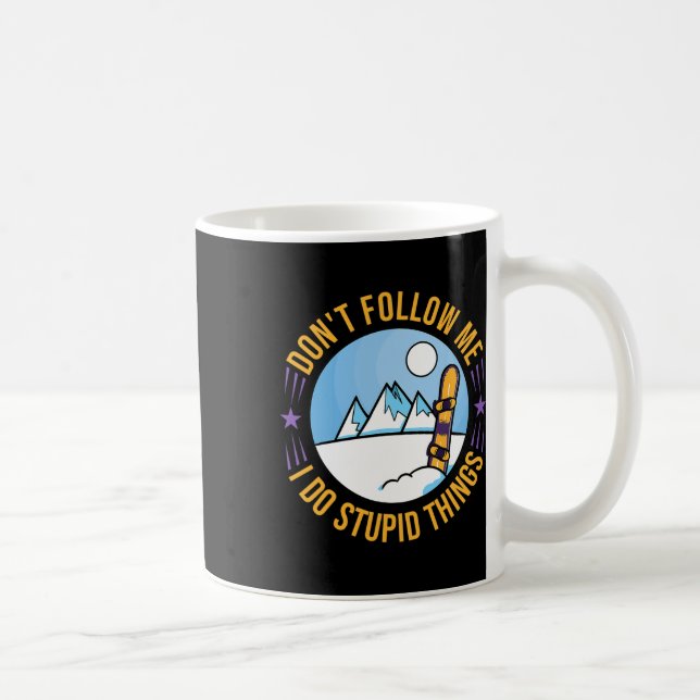 Snowboarding Mountain Funny Freestyle 2  Coffee Mug (Right)
