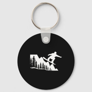 Snowboarding Mountain Winter Sports Adventure Snow Keychain