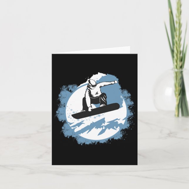 Snowboarding Mountain Wintersports Ski  Card (Front)