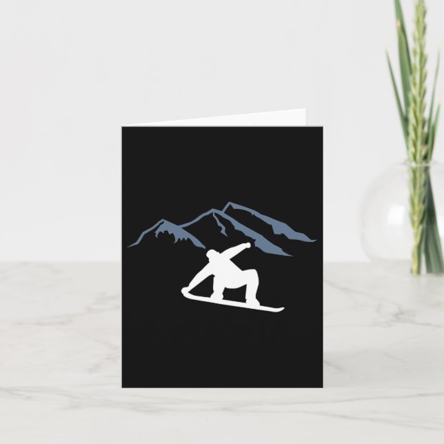 Snowboarding Mountains  Card (Front)