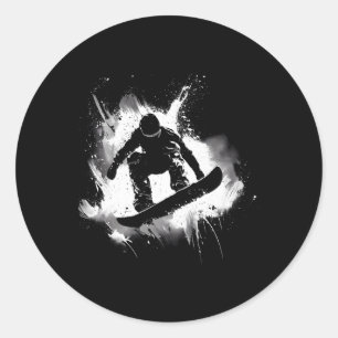 Snowboarding Nose Grab Trick Classic Round Sticker