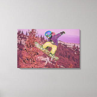 Snowboarding painting canvas print