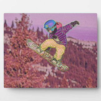 Snowboarding painting plaque