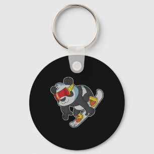 Snowboarding Panda Bear  Keychain