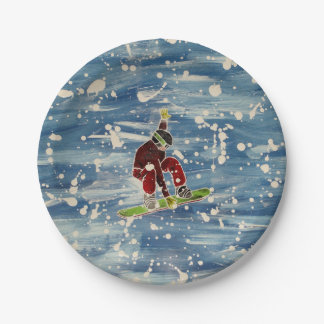 Snowboarding paper plate
