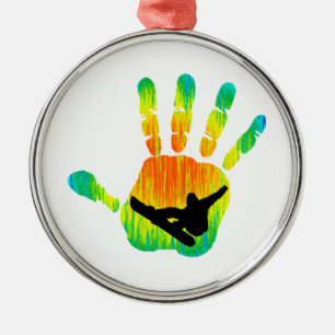 SNOWBOARDING PEAK 7 METAL ORNAMENT