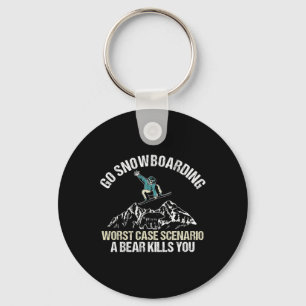 Snowboarding Player Snowboard Bear Winter Sport Sn Keychain