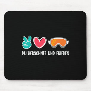 Snowboarding Powder Snow And Peace Funny Snowboard Mouse Pad