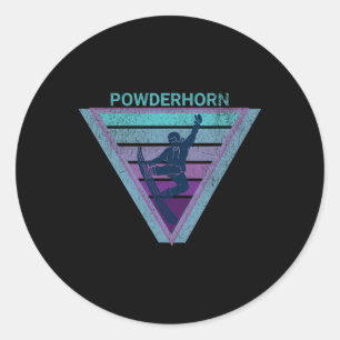 Snowboarding Powderhorn Ski Resort Colorado Snowbo Classic Round Sticker