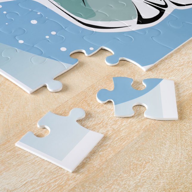 Snowboarding puzzle with giftbox (Side)
