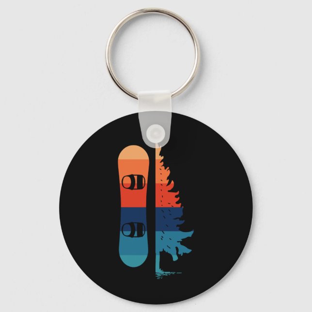 Snowboarding Retro Skier Apparel Retro Vintage Sno Keychain (Front)