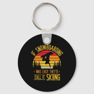 Snowboarding Retro Skiing On Snow Snowboarder  Keychain