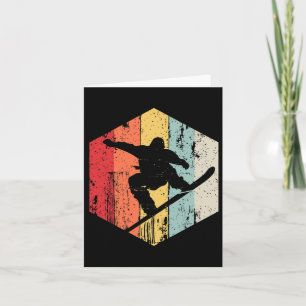 Snowboarding Retro Style Snowboarder Card