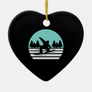 Snowboarding Retro Vintage Ceramic Ornament