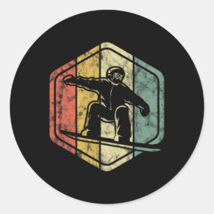 Snowboarding Retro Vintage Design For Snowboarder  Classic Round Sticker