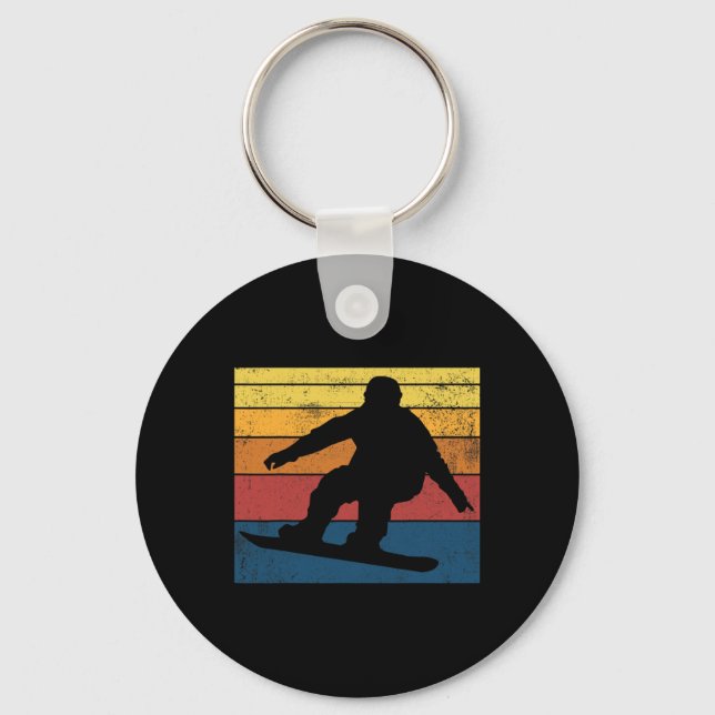 Snowboarding Retro Vintage Gift  Keychain (Front)