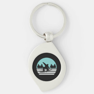 Snowboarding Retro Vintage Keychain