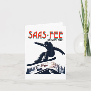 Snowboarding Saas-fee Switzerland Card