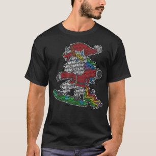 Snowboarding Santa Unicorn Snowboarder Christmas S T-Shirt