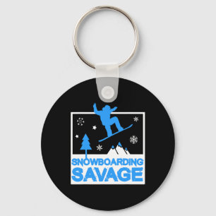 Snowboarding Savage Kids Cool Youth Freestyle Snow Keychain