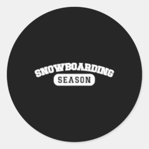 Snowboarding Season Varsity Freestyle Winter Sport Classic Round Sticker