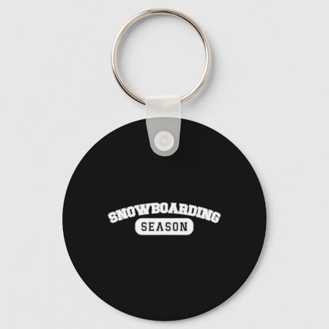 Snowboarding Season Varsity Freestyle Winter Sport Keychain (Front)