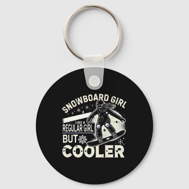 Snowboarding Shirt Girls Snowboarder Snowboard Lov Keychain (Front)