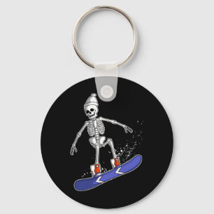 Snowboarding Skeleton Skiing Snowboarder  Keychain