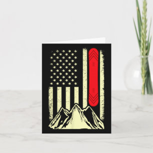 Snowboarding Skiing Snowboard American Flag Snowbo Card