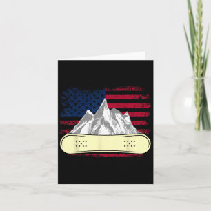 Snowboarding Skiing Snowboard American Flag Snowbo Card