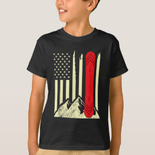 Snowboarding Skiing Snowboard American Flag Snowbo T-Shirt