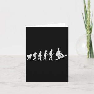 Snowboarding Skiing Snowboarder Winter Funny Evolu Card