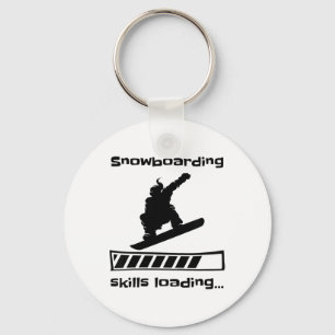 Snowboarding Skills Loading Funny Female Snowboard Keychain