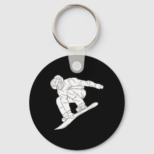 Snowboarding Snow Mountain Winter Sport Funny Snow Keychain
