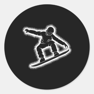 Snowboarding Snowboard Boys Kids Mens 1 Classic Round Sticker