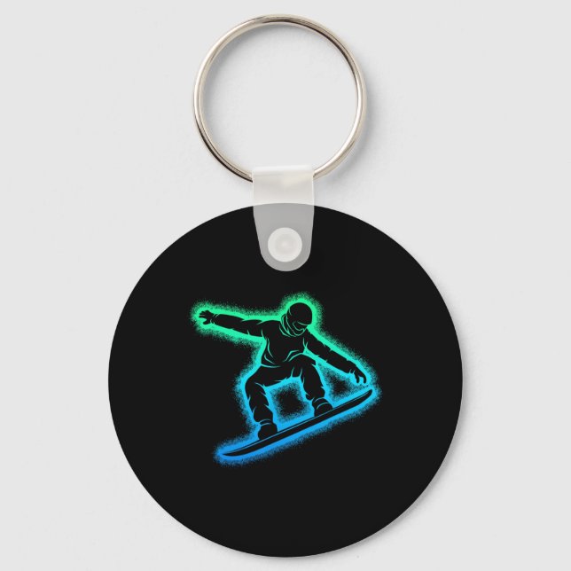 Snowboarding Snowboard Boys Kids Mens  Keychain (Front)