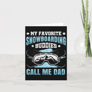 Snowboarding Snowboard Dad Father Vintage My Favou Card