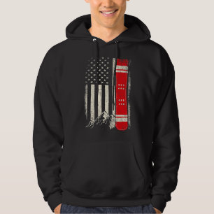 Snowboarding Snowboard Distressed American Flag Sn Hoodie