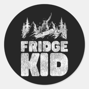 Snowboarding Snowboard Fridge Kid Classic Round Sticker