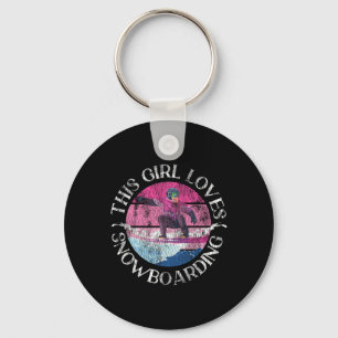 Snowboarding Snowboard Girl Vintage Retro This Gir Keychain